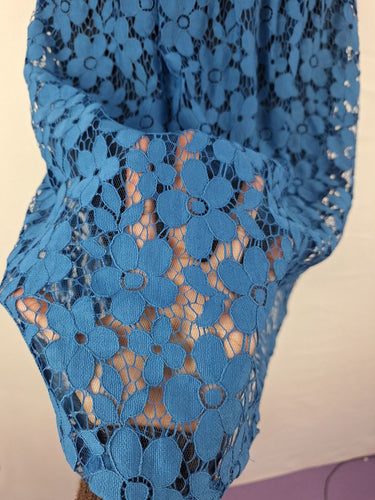 Second-Hand - Review Cobalt Scooped Broderie Midi Dress Size 8 - SwapUp