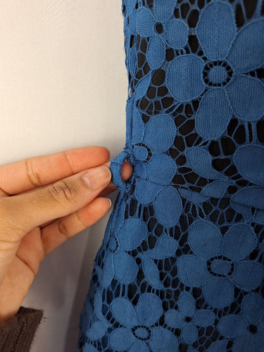 Second-Hand - Review Cobalt Scooped Broderie Midi Dress Size 8 - SwapUp
