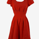 Second-Hand - Princess Highway Tomato Pleated Tied Midi Dress Size 8 - SwapUp