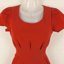 Second-Hand - Princess Highway Tomato Pleated Tied Midi Dress Size 8 - SwapUp