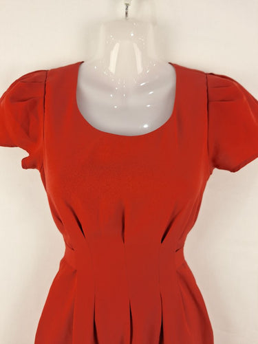 Second-Hand - Princess Highway Tomato Pleated Tied Midi Dress Size 8 - SwapUp