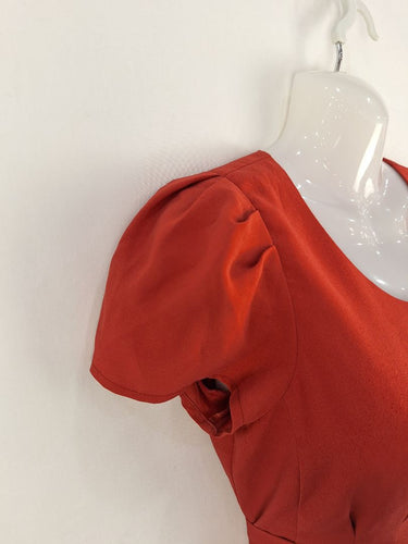 Second-Hand - Princess Highway Tomato Pleated Tied Midi Dress Size 8 - SwapUp