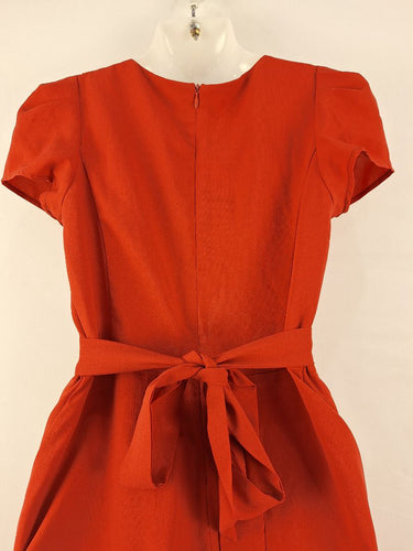 Second-Hand - Princess Highway Tomato Pleated Tied Midi Dress Size 8 - SwapUp