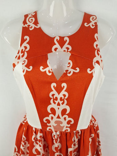 Second-Hand - Assorted Brands Burnt Orange Skater Mini Dress Size 8 - SwapUp
