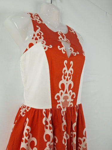 Second-Hand - Assorted Brands Burnt Orange Skater Mini Dress Size 8 - SwapUp
