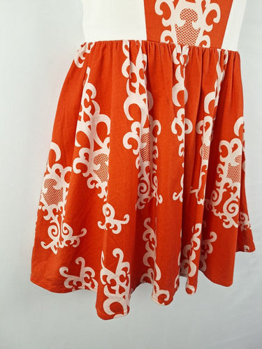 Second-Hand - Assorted Brands Burnt Orange Skater Mini Dress Size 8 - SwapUp