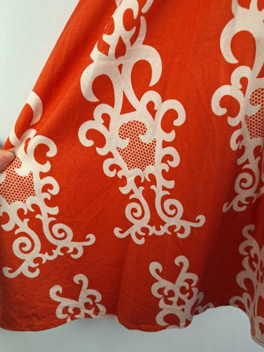Second-Hand - Assorted Brands Burnt Orange Skater Mini Dress Size 8 - SwapUp