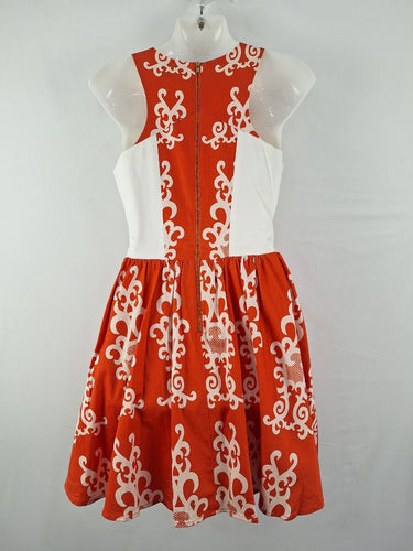 Second-Hand - Assorted Brands Burnt Orange Skater Mini Dress Size 8 - SwapUp