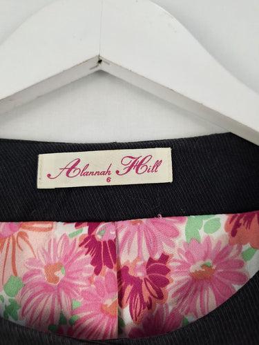 Second-Hand - Tailored Washed Black Feature Button Alannah Hill Jacket Size 6 - SwapUp