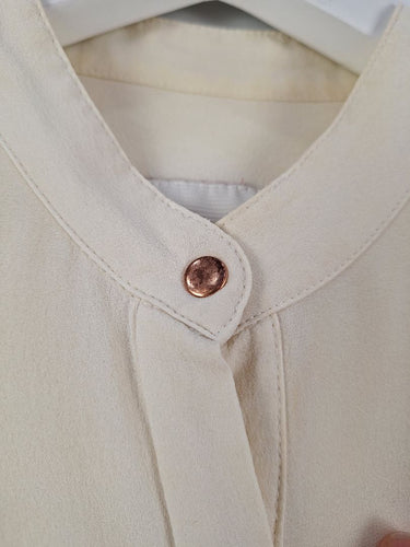 Second-Hand - Ginger & Smart Elegant Cream Split Back Blouse Size 6 - SwapUp