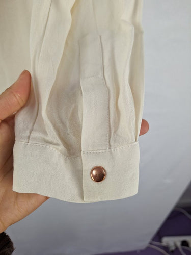 Second-Hand - Ginger & Smart Elegant Cream Split Back Blouse Size 6 - SwapUp