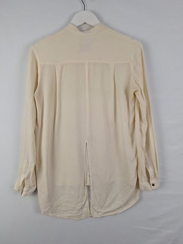 Second-Hand - Ginger & Smart Elegant Cream Split Back Blouse Size 6 - SwapUp