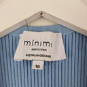 Second-Hand - Minima Sky Blue Ribbed Rectangle Neck Top Size 10 - SwapUp