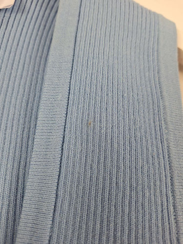 Second-Hand - Minima Sky Blue Ribbed Rectangle Neck Top Size 10 - SwapUp