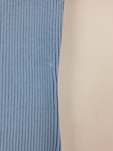 Second-Hand - Minima Sky Blue Ribbed Rectangle Neck Top Size 10 - SwapUp
