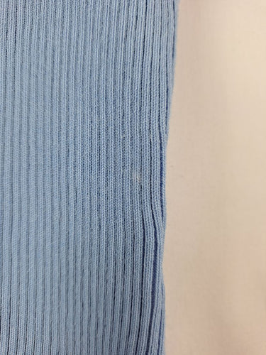 Second-Hand - Minima Sky Blue Ribbed Rectangle Neck Top Size 10 - SwapUp