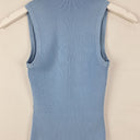Second-Hand - Minima Sky Blue Ribbed Rectangle Neck Top Size 10 - SwapUp