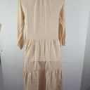Second-Hand - Arket Blush Voluminous Tiered Linen Maxi Dress Size S - SwapUp