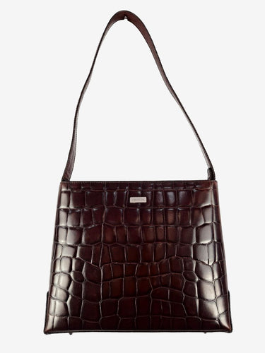 Oroton Structured Maroon 'Snake Skin'  Handbag