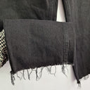 Second-Hand - NA-KD Black Wash Frayed Straight Denim Jeans Size 8 - SwapUp