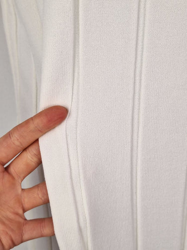 Second-Hand - Morrison Wide Ribbed Crisp White Dress Size 14 - SwapUp