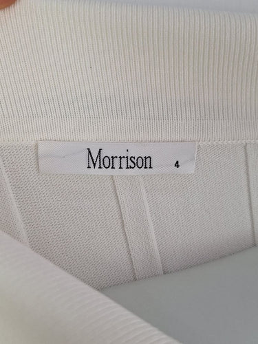 Second-Hand - Morrison Wide Ribbed Crisp White Dress Size 14 - SwapUp