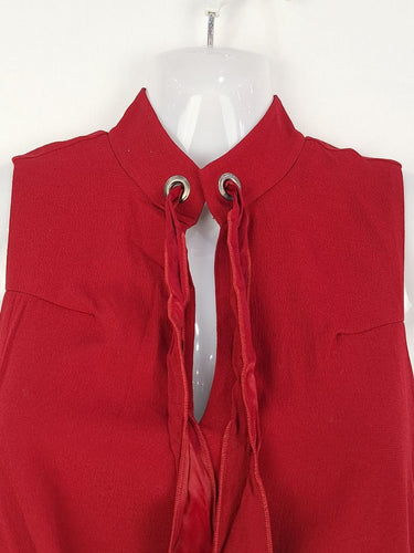 Second-Hand - Cue Ruby Red Neck Tie Mini Dress Size 8 - SwapUp