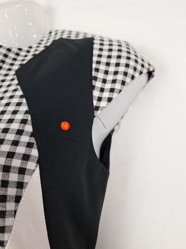 Second-Hand - Karen Millen Gingham Panelled Work Midi Dress Size 8 - SwapUp