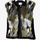Second-Hand - Seed Green Spotted Faux Fur Vest Size 8 - SwapUp