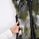 Second-Hand - Seed Green Spotted Faux Fur Vest Size 8 - SwapUp
