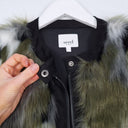 Second-Hand - Seed Green Spotted Faux Fur Vest Size 8 - SwapUp