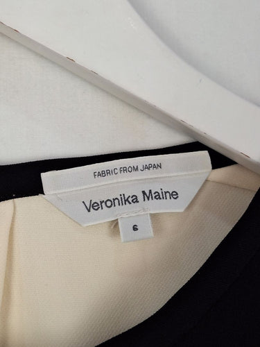 Second-Hand - Veronika Maine Cream Panelled Blouse Size 6 - SwapUp