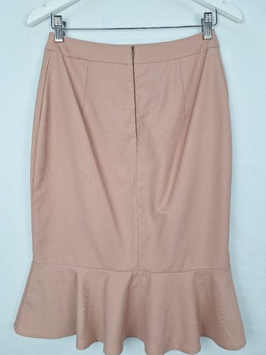 Second-Hand - Farage Salmon Trumpet Midi Skirt Size 8 - SwapUp