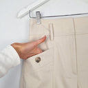 Second-Hand - Reiss Cream Relaxed Panelled Pants Size 6 - SwapUp