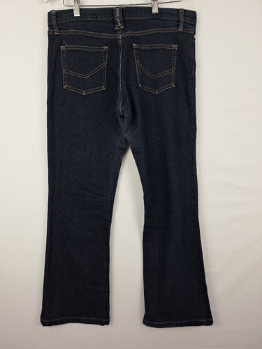 Second-Hand - Bettina Liano Dark Denim Contrast Stitch Jeans Size 14 - SwapUp