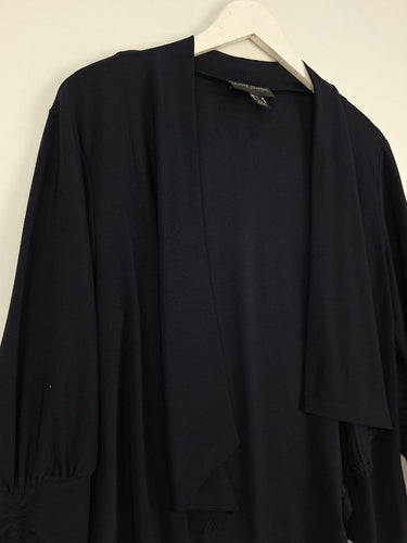 Second-Hand - Frank Lyman Navy Pixie Hem Flowy Jacket Size 6 - SwapUp