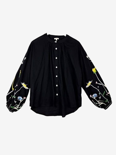 Kireina Blooming Flower Sleeves Button Up Top Size S