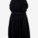Second-Hand - Satch Gathered Neckline Mini Black Dress Size 10 - SwapUp