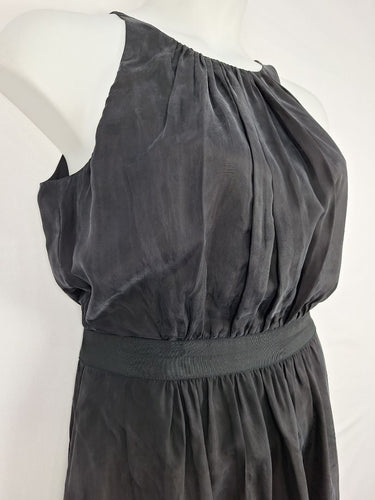 Second-Hand - Satch Gathered Neckline Mini Black Dress Size 10 - SwapUp