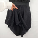 Second-Hand - Satch Gathered Neckline Mini Black Dress Size 10 - SwapUp