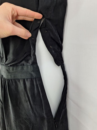 Second-Hand - Satch Gathered Neckline Mini Black Dress Size 10 - SwapUp