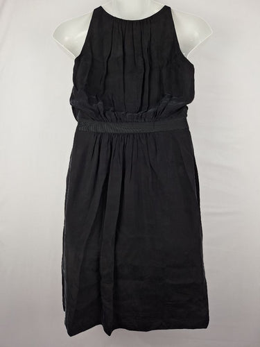 Second-Hand - Satch Gathered Neckline Mini Black Dress Size 10 - SwapUp