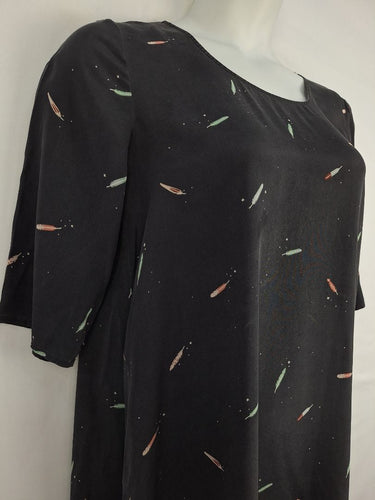Second-Hand - Des Petits Hauts Magic Feather Silk Mini Dress Size 14 - SwapUp