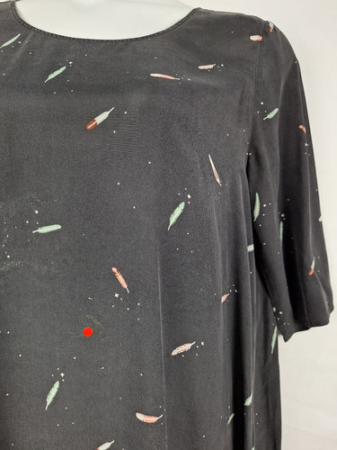 Second-Hand - Des Petits Hauts Magic Feather Silk Mini Dress Size 14 - SwapUp