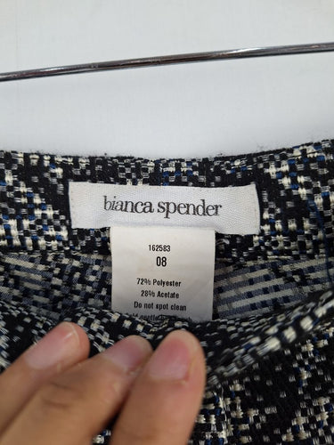 Second-Hand - Bianca Spender Houndstooth Woven Tapered Pants Size 8 - SwapUp