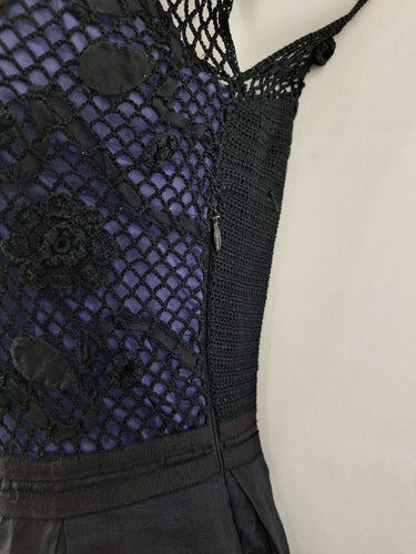 Second-Hand - Nougat London Crochet Floral Bust Pleat Midi Dress Size 12 - SwapUp