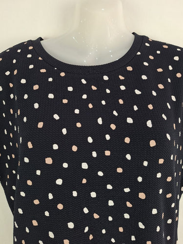 Second-Hand - French Connection Pink and White Spot Mini Dress Size 8 - SwapUp