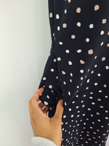 Second-Hand - French Connection Pink and White Spot Mini Dress Size 8 - SwapUp
