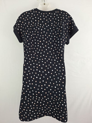 Second-Hand - French Connection Pink and White Spot Mini Dress Size 8 - SwapUp