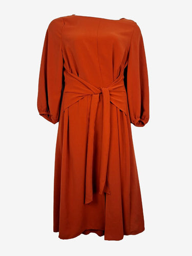 Veronika Maine Rust Drape Wrap Dress Size 16